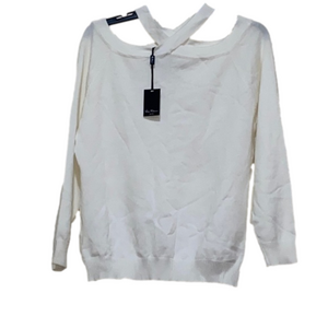 Vila Milano Super Soft Cut Out Style Cream Sweater NWT Size Large